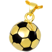 Silver Soccer Ball Keepsake Pendant Urn for Cremains